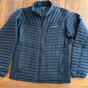 Eddie Bauer Men's Micro Therm 800 Black Quilted Puffer Jacket